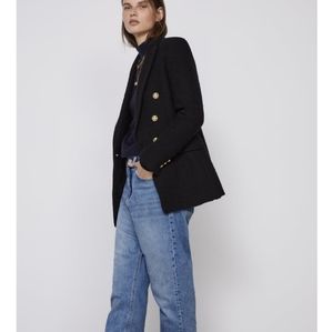 Zara texture weave jacket xs mint new classic style